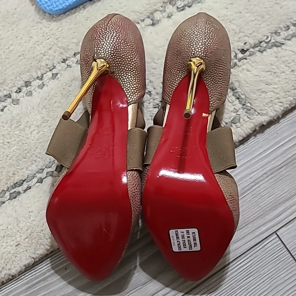 Louboutin Gold Heels - Picture 3 of 8